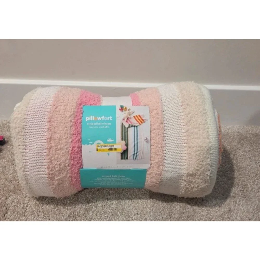 Pillowfort striped knit throw